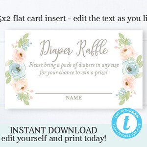 Pastel Floral Baby Shower Invitation KIT Printable Invitation Template Instant Download Editable Baby Girl Shower Invitation Printable image 7