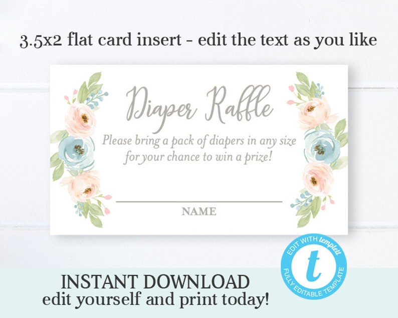 Pastel Floral Baby Shower Invitation KIT Printable Invitation Template Instant Download Editable Baby Girl Shower Invitation Printable image 7