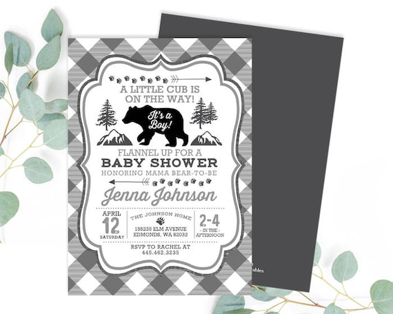 woodland baby shower invitations boy