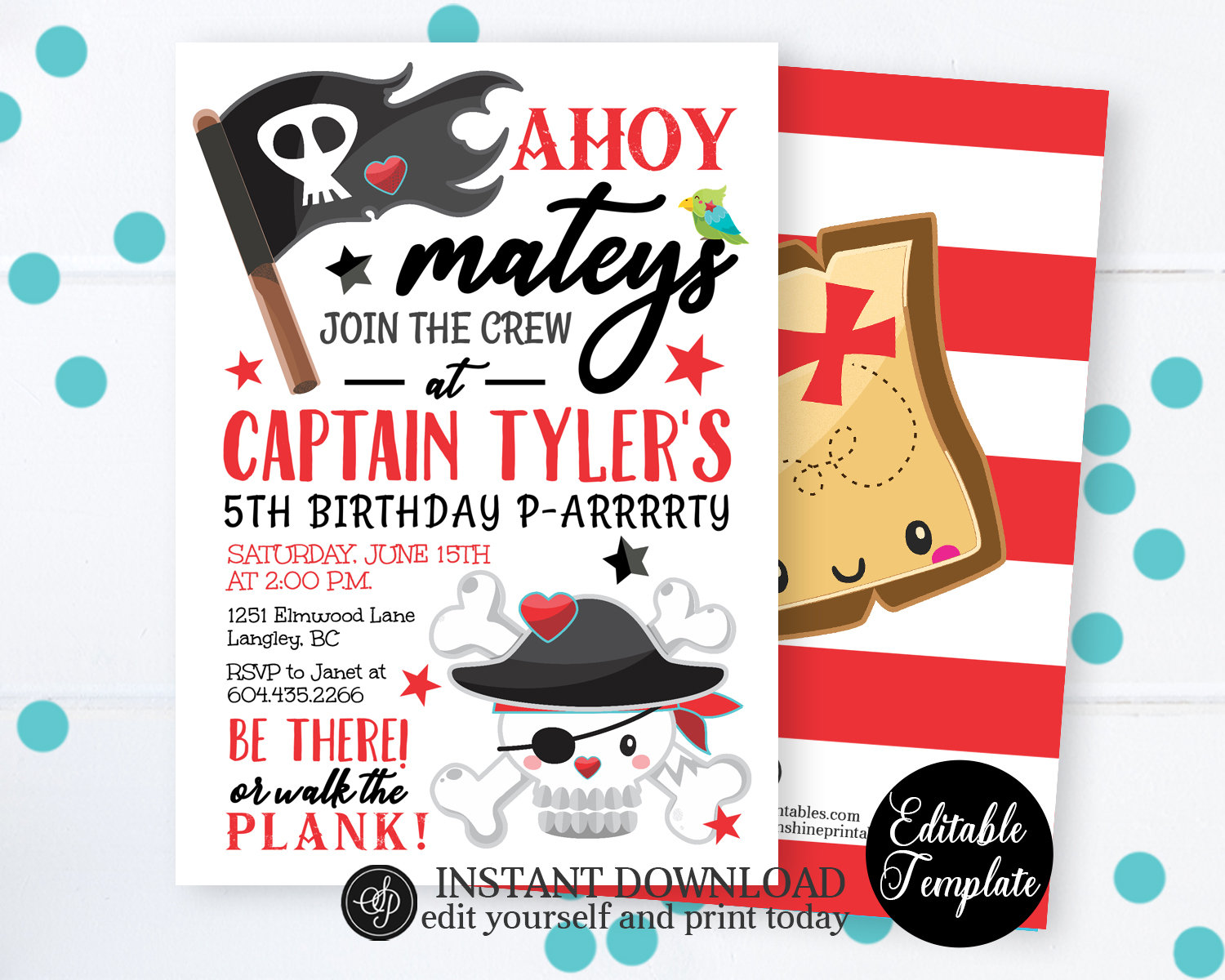 Pirate Birthday Invitation Pirate Party Pirate Theme Party - Etsy
