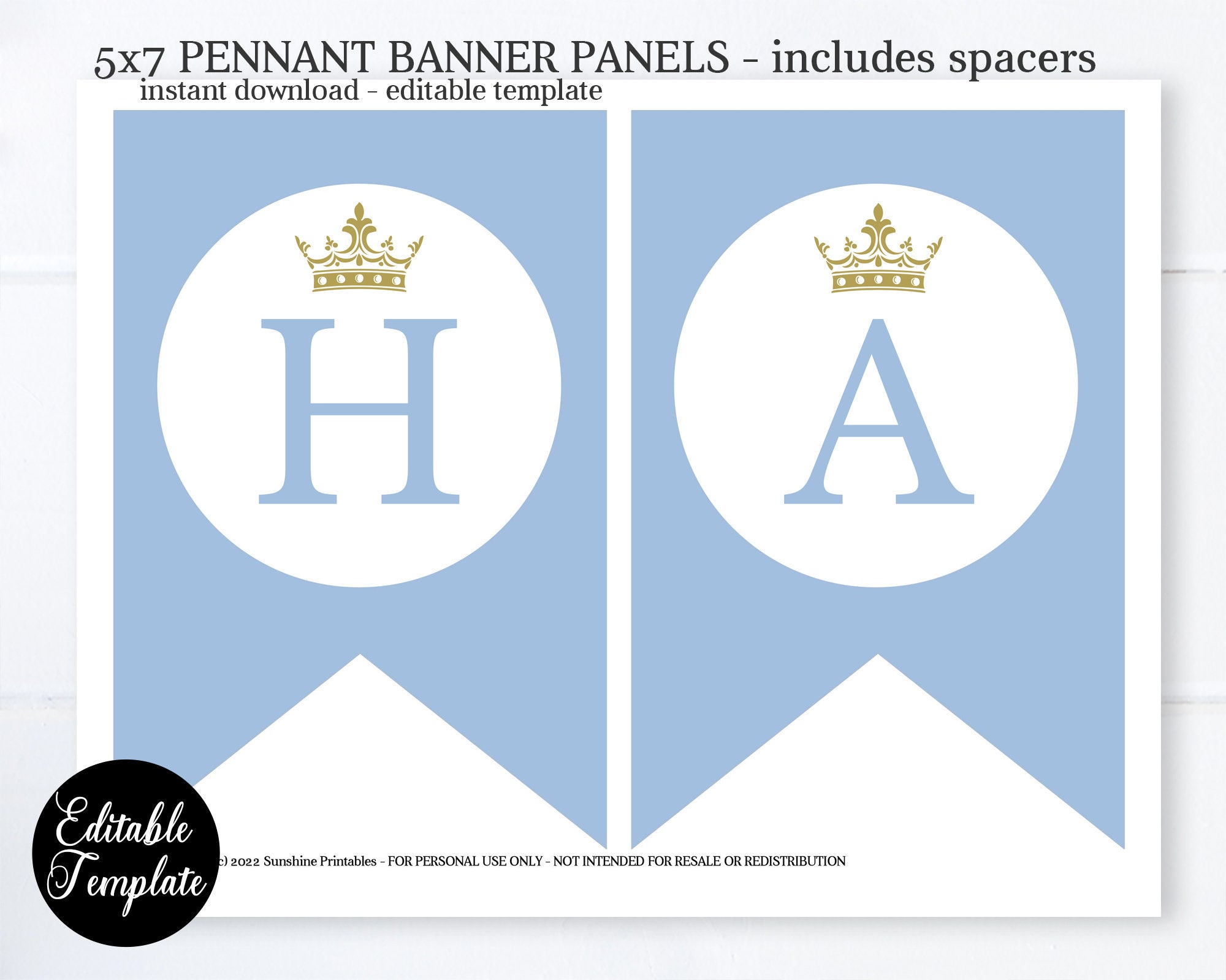 Royal Baby Shower Pennant Banner Little Prince Baby Shower - Etsy