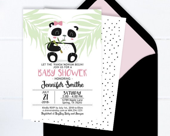 panda baby shower invitations