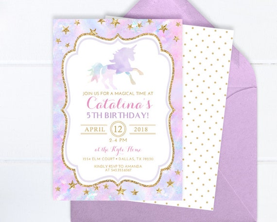 unicorn invitation unicorn birthday invitation unicorn party