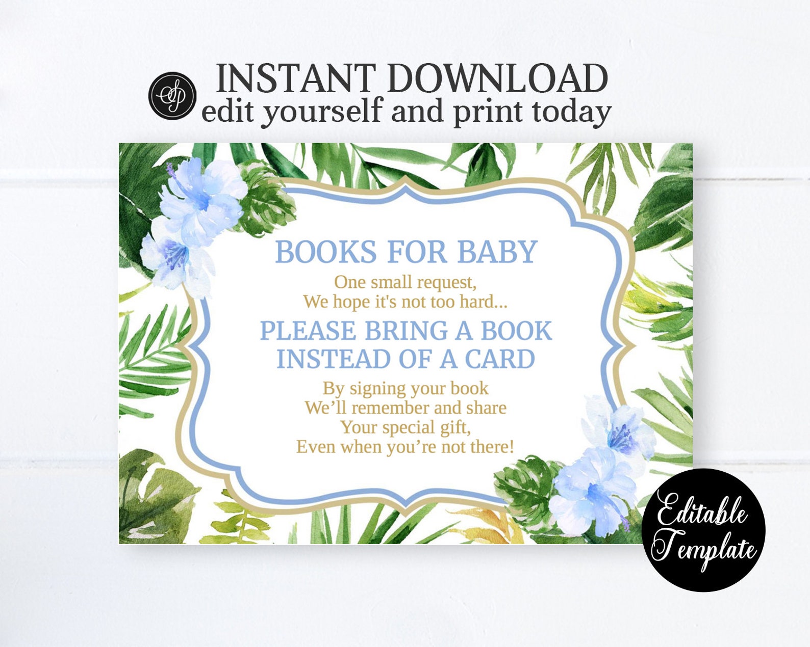 Tropical Boy Baby Shower Invitation KIT Hawaiian Baby Boy Etsy