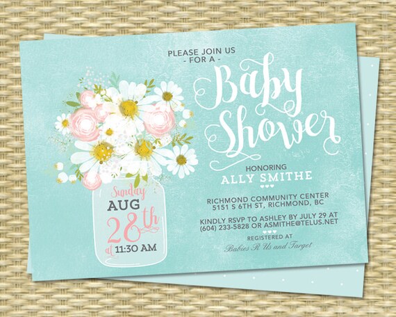 Rustic Baby Boy Shower Invitation Daisies Mason Jar Baby Shower Invite for Boy Baby Girl Shower Invitation Gender Neutral Baby Sprinkle Il_570xn
