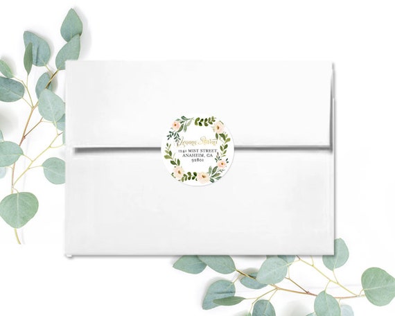 Floral Baby Girl - 2" Round Matching Stickers - Small Round Return Address Stickers - Envelope Seals - Small 2" Favor Stickers or Labels Il_570xn