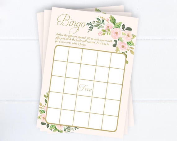 Blush Pink & Gold Spring Floral Bridal Shower - Matching Game - Design a Shower Game to Match, Coordinating Shower Game Card Il_570xn