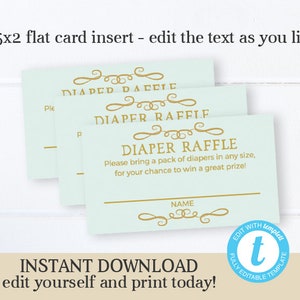 Once Upon a Time Diaper Raffle Card, Gender Neutral Storybook Baby Shower Diaper Raffle Ticket, EDITABLE, Instant Download, Templett image 1