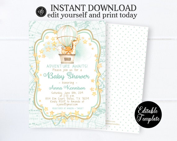 Baby Girl Shower Invitation Once Upon a Time Baby Shower Invite INSTANT DOWNLOAD Editable Template Baby Shower Invitation Templett