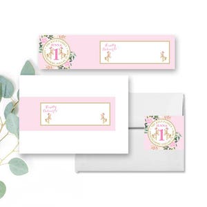 Carousel 8x2 Envelope Wrap Around Mailing Labels to Match Your Invitations With Return Address Personalized, Printed or Printable File image 1