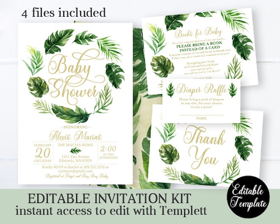 Gender Neutral Tropical Baby Shower Raffle Game Green /& White Tropical Safari Leaf Baby Shower Diaper Raffle Tickets Safari Leaf Baby Shower Supplies Set of 50