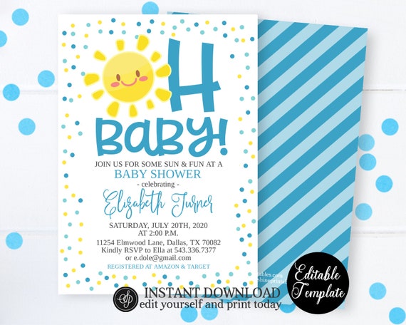 Summer baby shower invitations 2025
