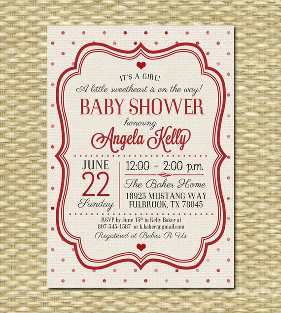 valentines baby shower invitations