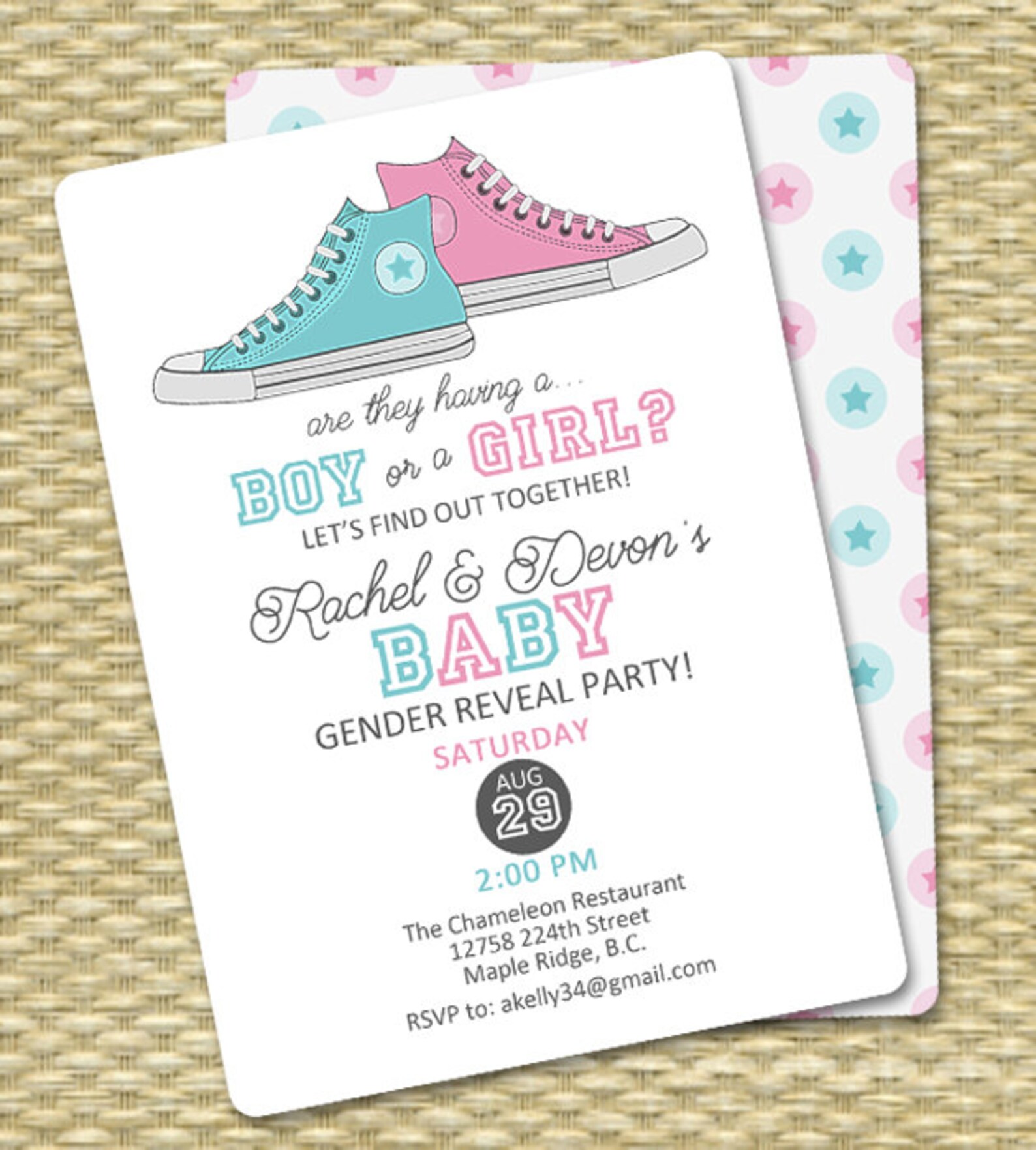 Gender Reveal Invitation Baby Boy or Baby Girl Announcement Etsy France