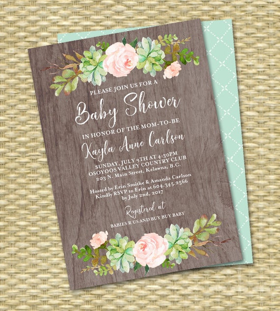 Cactus Baby Shower Invitation Succulent Baby Shower Invite Baby Girl Shower Gender Neutral Baby Shower Printable Invitation or Printed Il_570xn