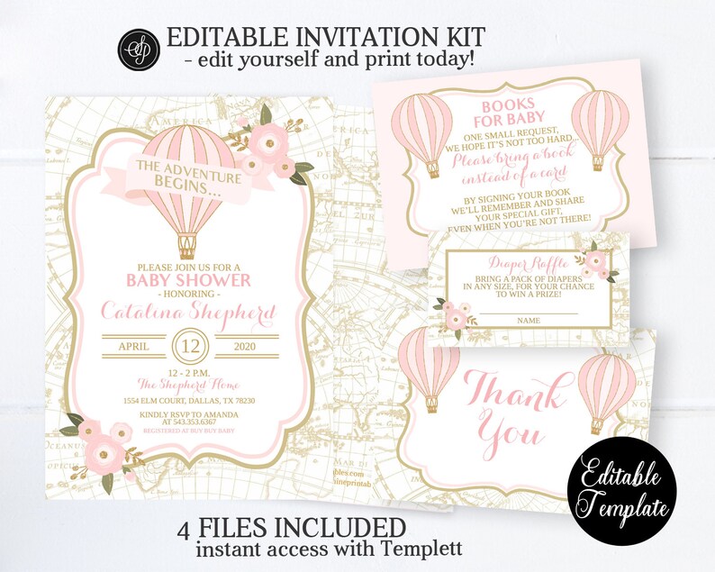 adventure begins baby shower invitations