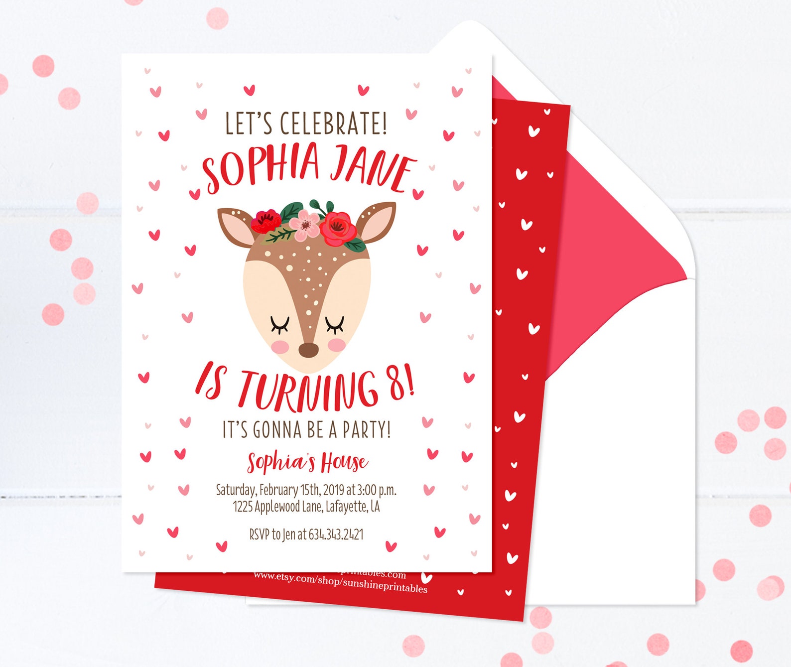 Sweetheart 1st Birthday Invitation Girl First Birthday Invite Etsy