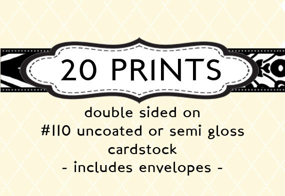 20 prints professionally printed cards envelopes invitation