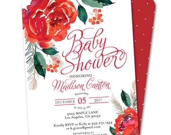 Christmas Baby Shower Invitation Winter Baby Shower Invite Holiday Baby Shower Christmas Invitation Gender Neutral Baby Shower Printable