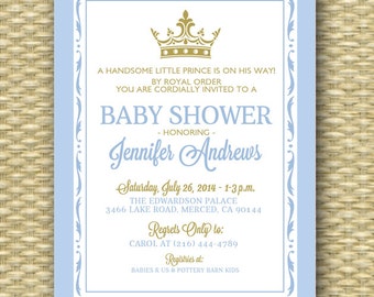 Printable Royal Baby Shower Invitation Royal Baby Boy Shower Little Prince Shower Royal Prince Baby Shower His Royal Highness Baby Shower