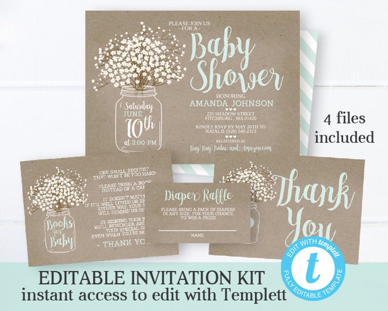 baby shower invitations baby shower themes for girls rustic baby shower