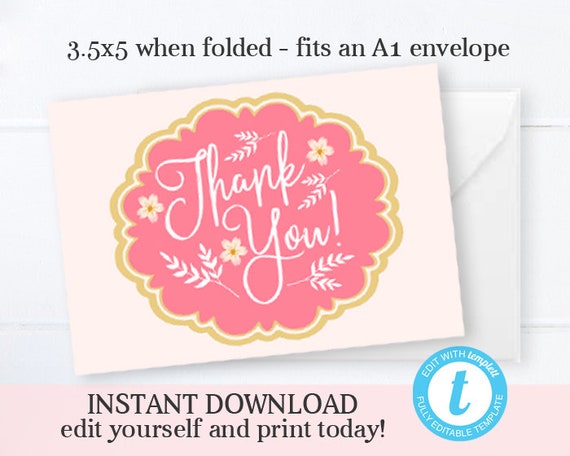 Once Upon a Time Baby Shower Thank You, Storybook Baby Shower Thank You, Editable Thank You, Instant Access, Templett, Baby Shower Thank You Il_570xn