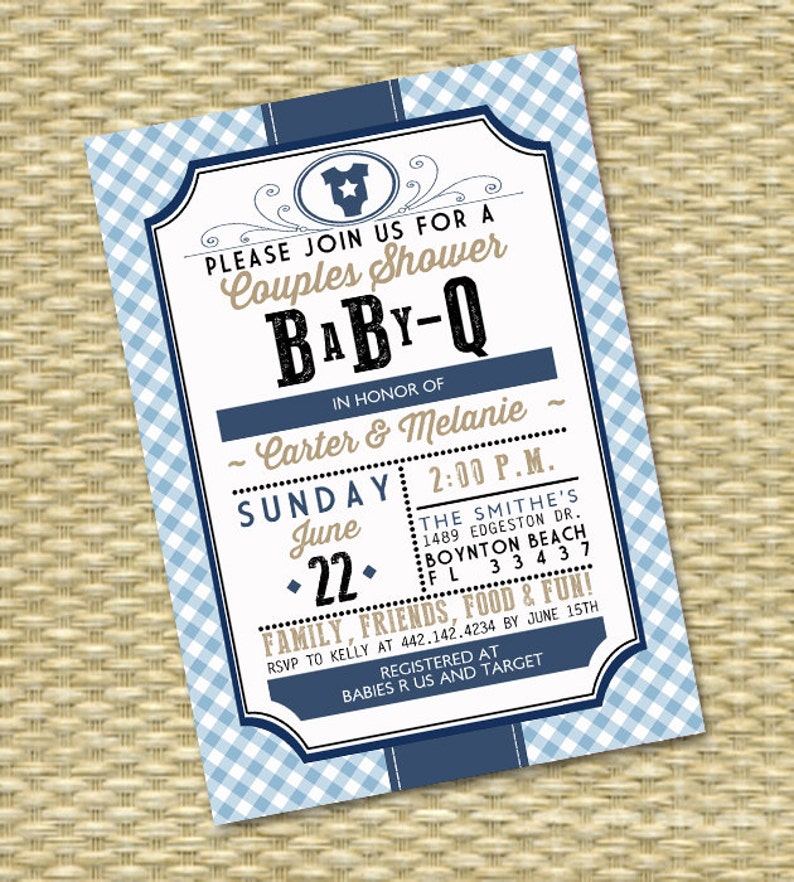 Babyq Invitation Couples Baby Shower Bbq Baby Boy Baby Shower Etsy