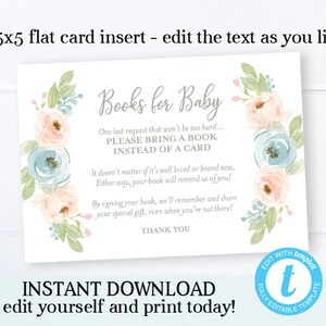 Pastel Floral Baby Shower Invitation KIT Printable Invitation Template Instant Download Editable Baby Girl Shower Invitation Printable image 6