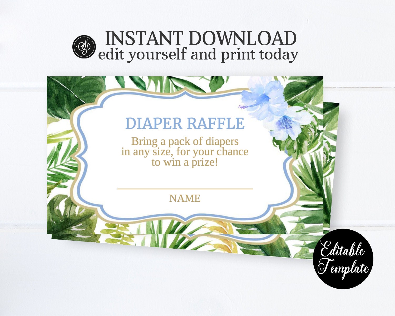 Tropical Boy Baby Shower Invitation KIT Hawaiian Baby Boy Etsy