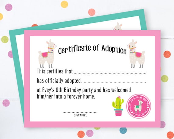 Adoption Certificate