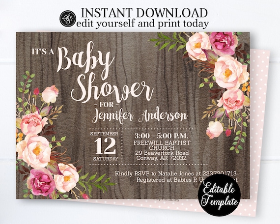 boho baby shower invitations girl
