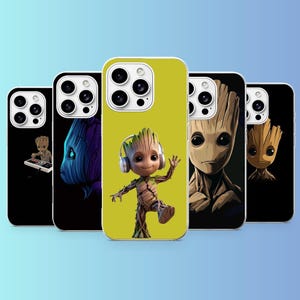 グルートデザインのスマホケース（マーベルカバー）iPhone 17Pro、16、15、14、13、12、Samsung S26、S25、S24、S23Fe、A16、A56、Pixel 10、9Pro対応