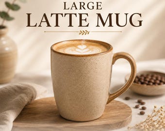 Duży szablon do kubka latte w formacie PDF | Wzór na kubek | Szablon ceramicznego kubka do kawy do druku | Ręczne modelowanie z gliny | Natychmiastowe pobranie