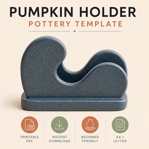 Vorlage für eine Kürbisschale | Muster für eine Keramikschale mit Kürbismotiv | Vorlage für Herbstdeko aus Keramikplatten | PDF für eine Halloween-Süßigkeitenschale