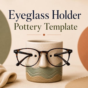 Eyeglass Holder Pottery Template | Slab Pottery Template PDF | Ceramic Glasses Stand Pattern | Clay Handbuilding Template | Digital Download