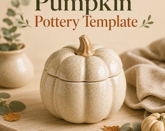 Pumpkin Pottery Template PDF | Ceramic Pumpkin Pattern | Halloween Pottery Decor | Slab Clay Template | Clay Halloween Gift Instant Download