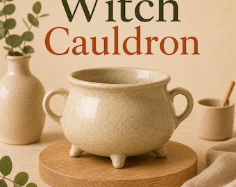 Witch Cauldron Pottery Template PDF | Halloween Ceramic Cauldron Pattern | Gothic Slab Pottery | Clay Hand building | Instant Download