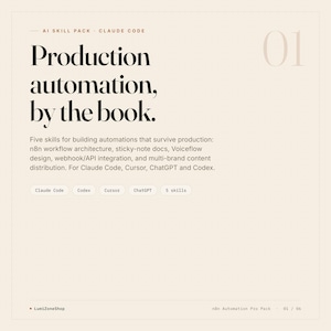 Production Automation Skills Pack: n8n, Voiceflow, Webhook Integration (Digital Download)
