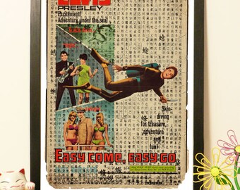 Easy come easy go 1967 Elvis Presley cult movie poster print