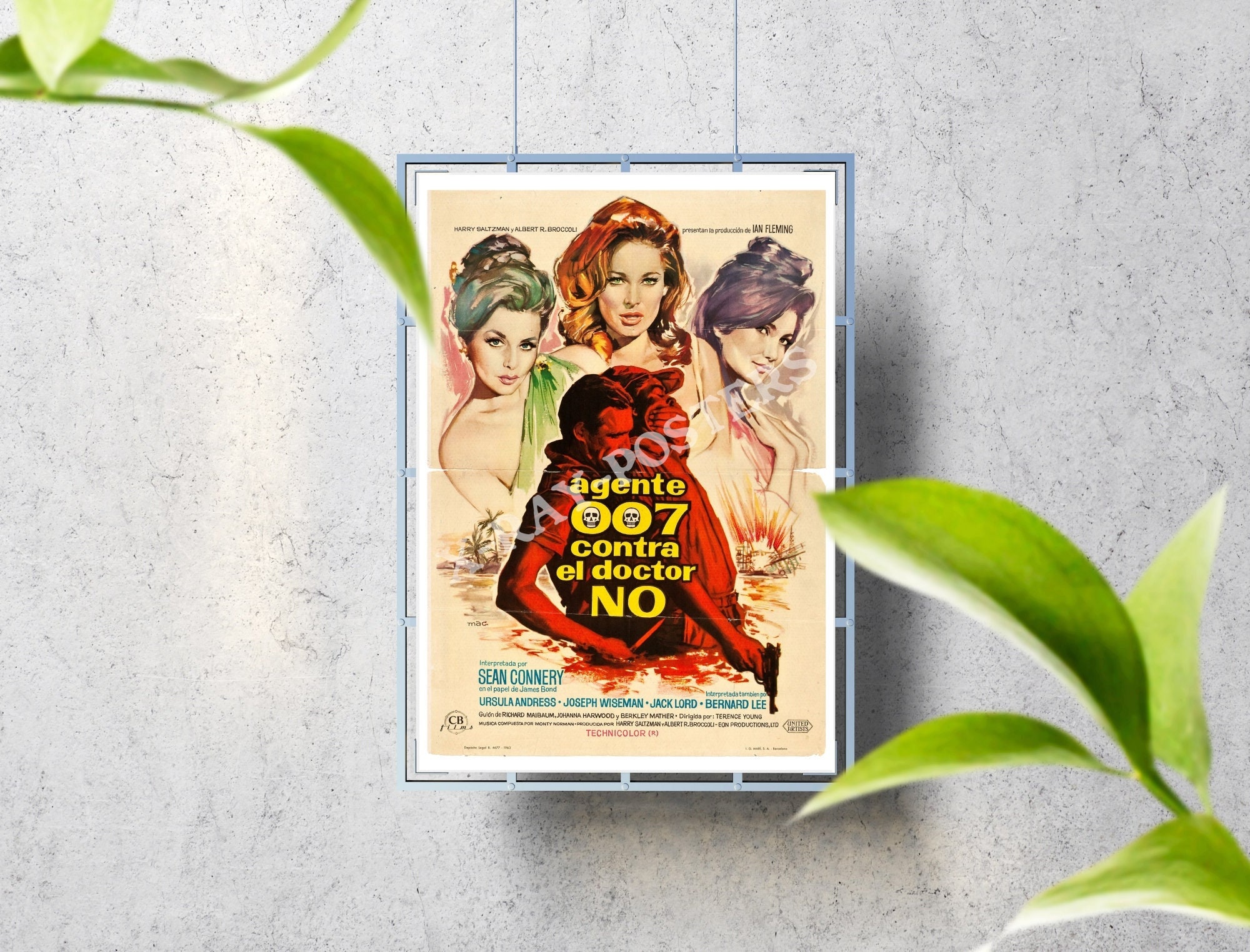 James Bond 007 Dr No Spanish Movie Poster Wall Art Vintage Etsy
