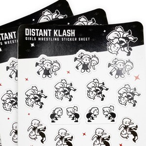Feuille d'autocollants de lutte pour filles pour agenda, carnet de notes TN, accessoire - Klash lointain