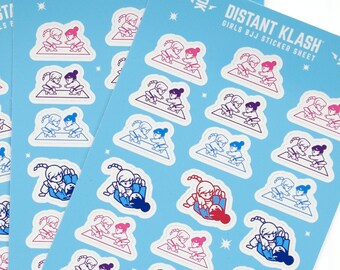 Girls BJJ Sticker Sheet  for Journal Planner Notebook TN Accessory - Distant Klash
