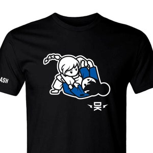 Girls BJJ Vinyl Black Shirt - Rolling - Adult Size - Distant Klash