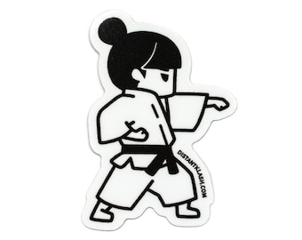 Karate Sticker - Distant Klash Women Martial Arts Cute