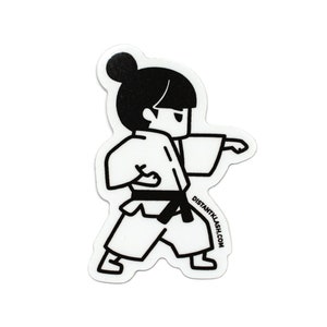 Karate Sticker - Distant Klash Women Martial Arts Cute