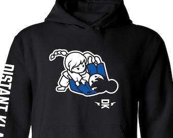Girls BJJ Unisex Hoodie Black - Rolling  - Youth Small