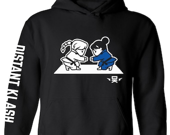 Girls BJJ Unisex Hoodie Black - Fist Bump - Distant Klash