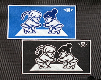 BJJ Jiu Jitsu - Girls Fist Bump Patch Black, Blue, Pink, Purple, and Teal accessory