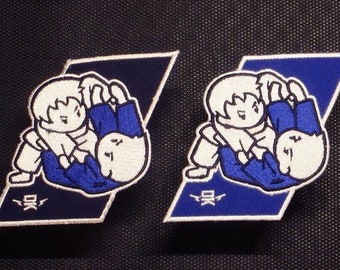 BJJ Jiu Jitsu - Boys Rolling Patch Black/Blue, Blue/Blue accessory