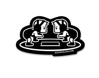 Cute Wrestling Grappling Stance Sticker - Distant Klash